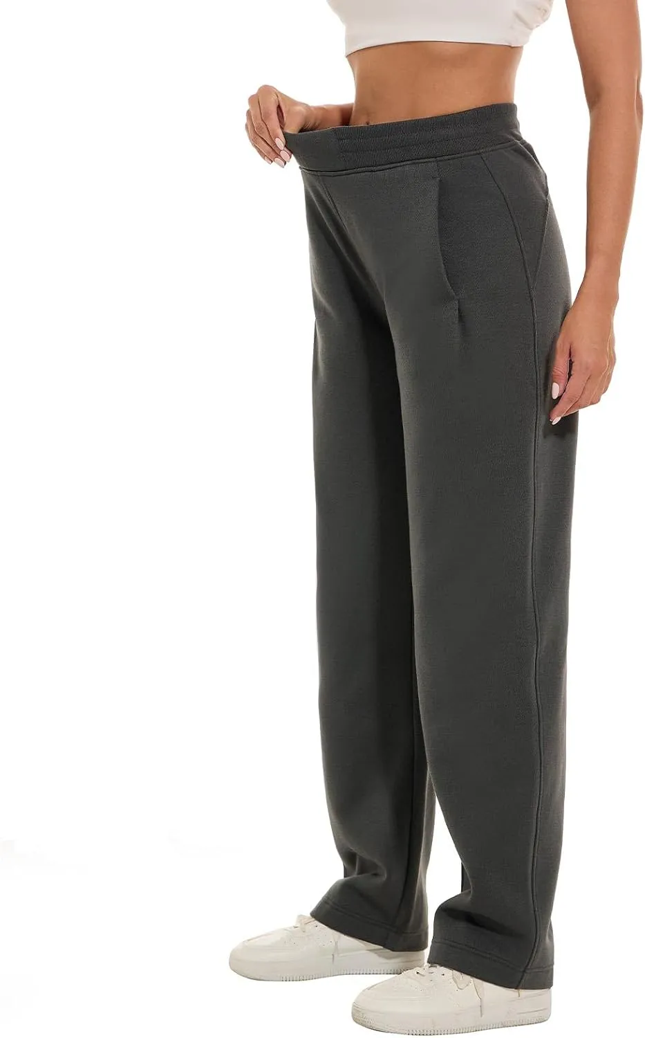 HOdo 32"/34" Inseam Womens Tall Sweatpants Fleece Joggers for Women Wide Leg Pants with Pockets for Workout