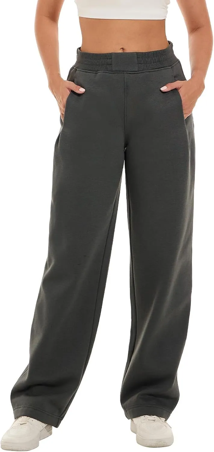 HOdo 32"/34" Inseam Womens Tall Sweatpants Fleece Joggers for Women Wide Leg Pants with Pockets for Workout