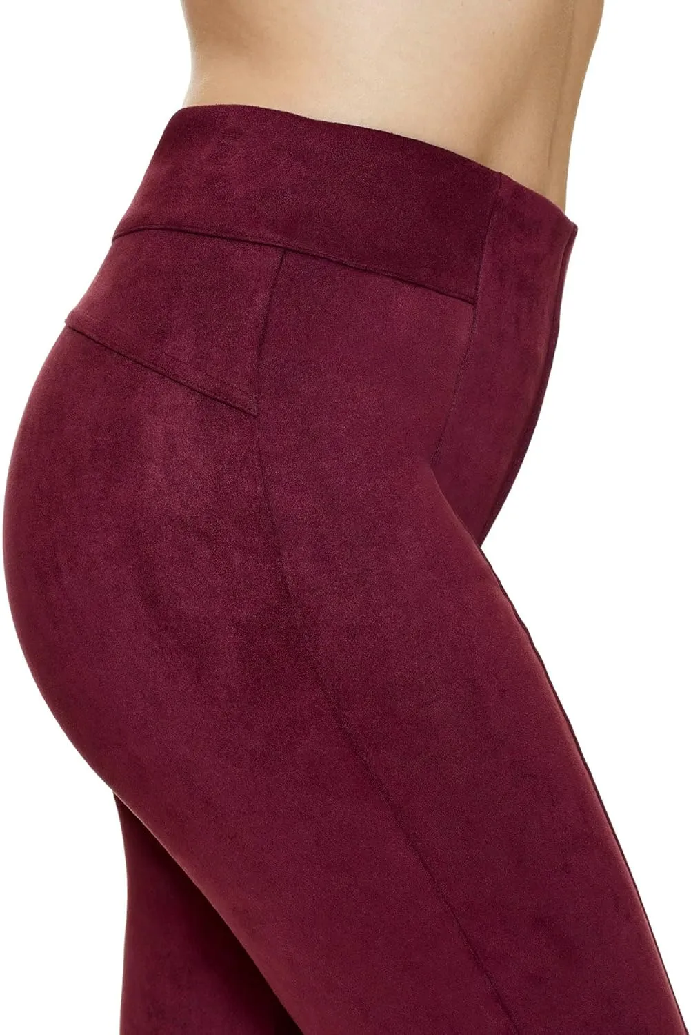 HUE Women's High Rise Suede Straight Legging