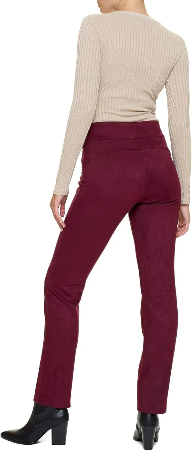 HUE Women's High Rise Suede Straight Legging
