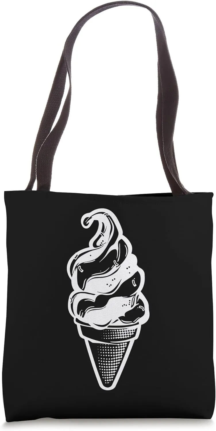 Ice Cream Cone Graphic Frozen Yogurt Tote Bag