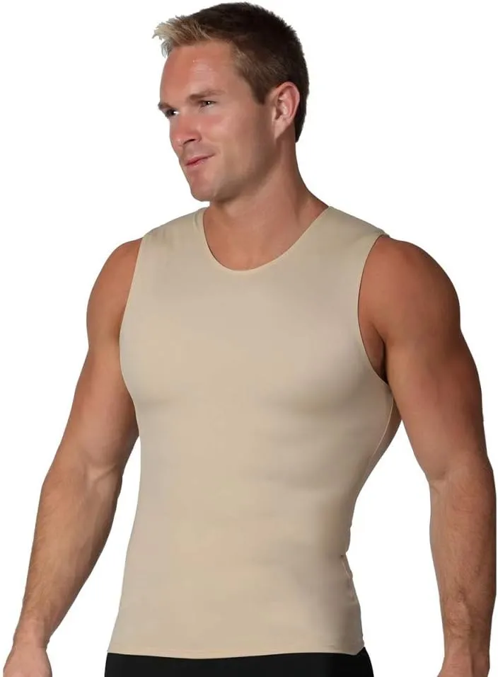 Insta Slim ISPRO Slimming Crew-Neck Sleeveless Top Shapewear Compression Shirt for Men - (Pack of 3)