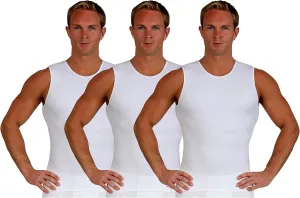 Insta Slim ISPRO Slimming Crew-Neck Sleeveless Top Shapewear Compression Shirt for Men - (Pack of 3)
