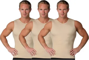 Insta Slim ISPRO Slimming Crew-Neck Sleeveless Top Shapewear Compression Shirt for Men - (Pack of 3)