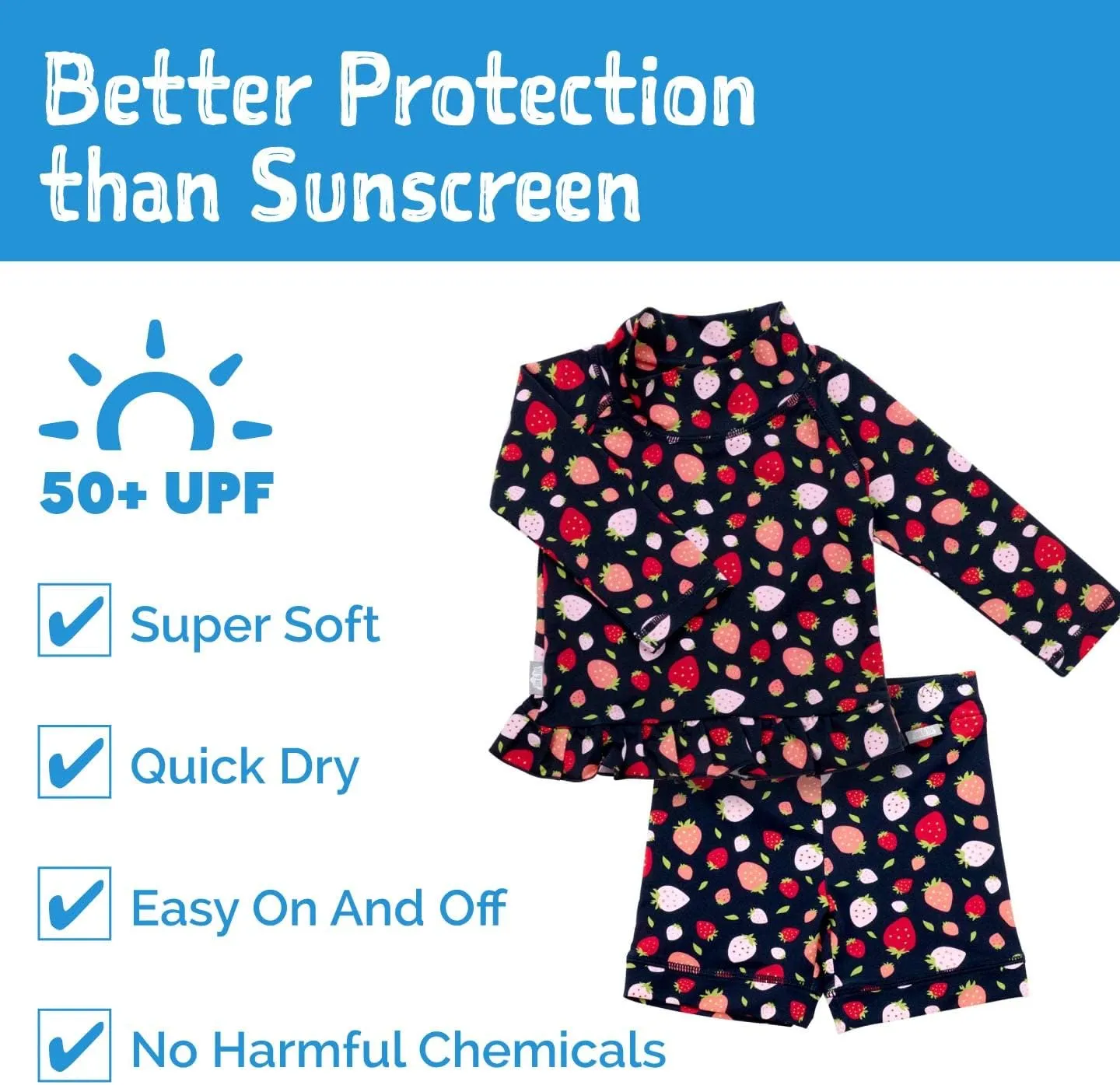 JAN & JUL Long Sleeve 2-pc UV Swim-Suit Set with Shorts (Baby, Toddler, Kids)