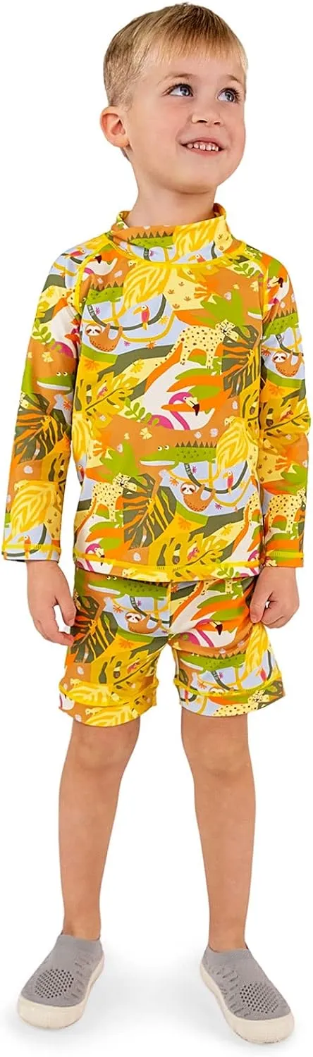 JAN & JUL Long Sleeve 2-pc UV Swim-Suit Set with Shorts (Baby, Toddler, Kids)