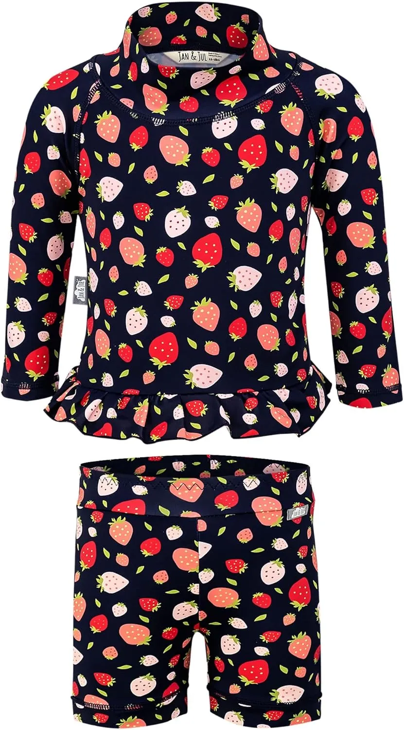JAN & JUL Long Sleeve 2-pc UV Swim-Suit Set with Shorts (Baby, Toddler, Kids)