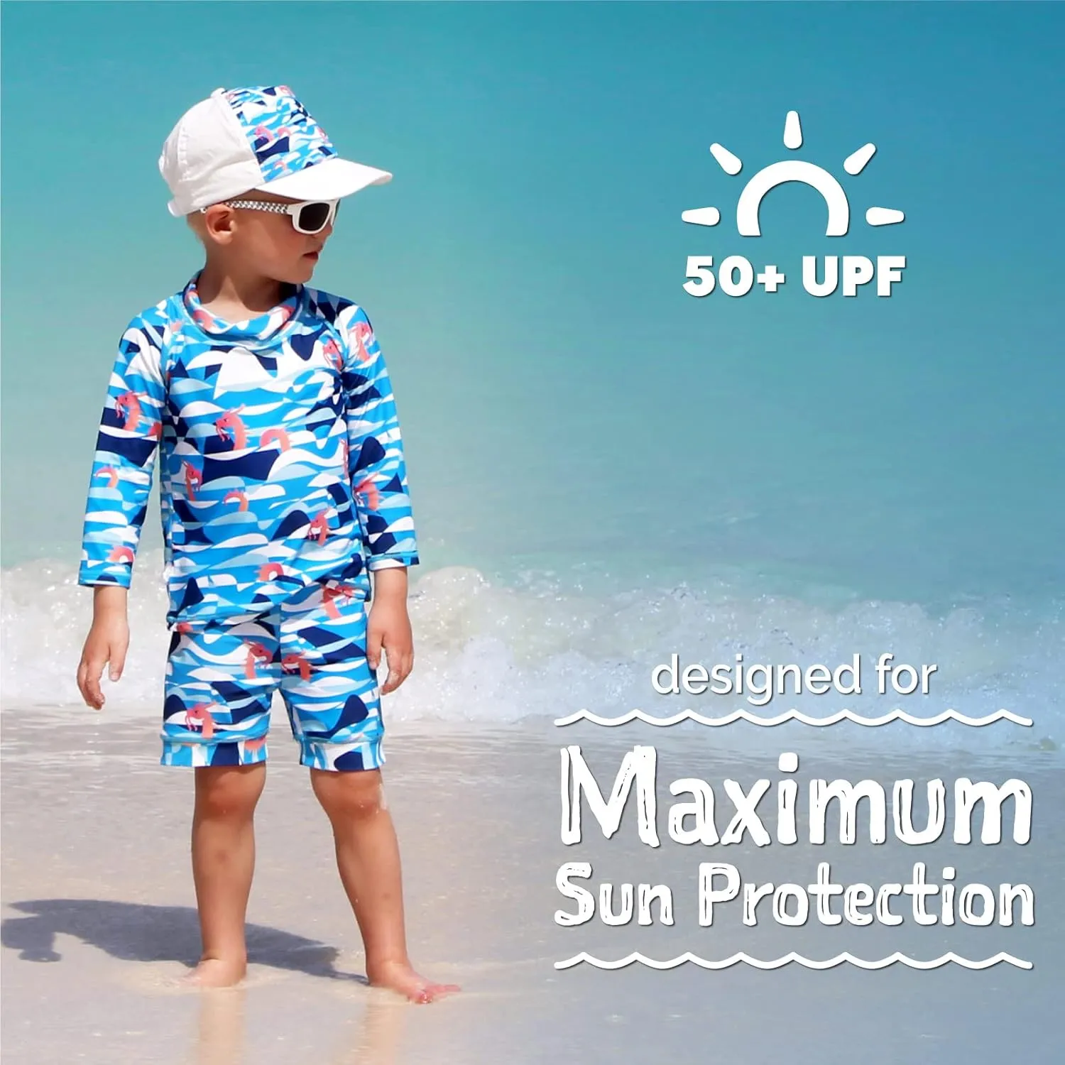 JAN & JUL Long Sleeve 2-pc UV Swim-Suit Set with Shorts (Baby, Toddler, Kids)