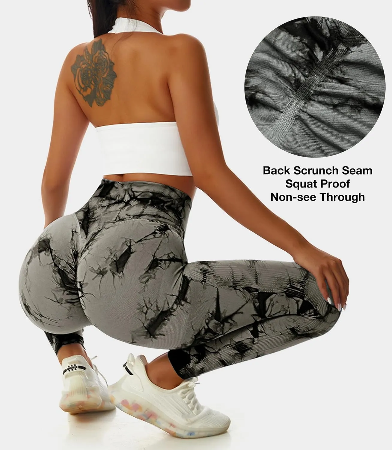 JGS1996 Hidden Scrunch Butt Lifting Leggings for Women Tummy Control High Waisted Workout Gym Seamless Impact Yoga Pants