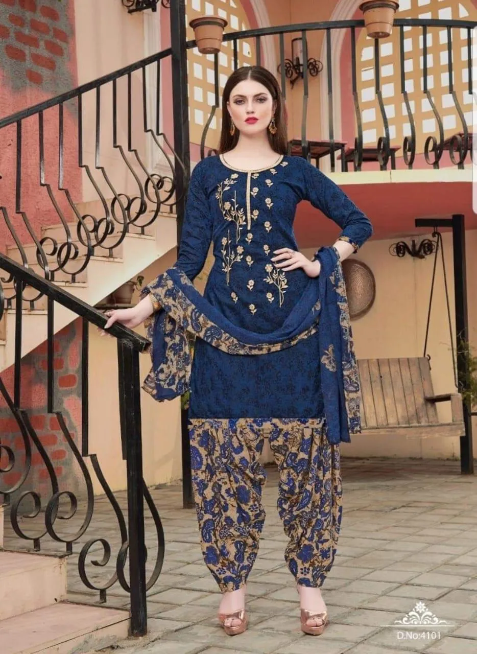 Kay Vee Suits Patiyala Junction Cotton Stylish Punjabi Suit Collection