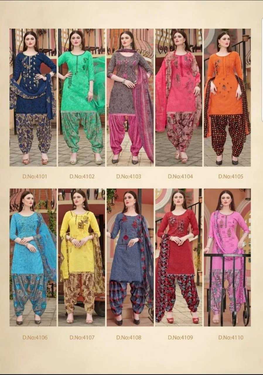 Kay Vee Suits Patiyala Junction Cotton Stylish Punjabi Suit Collection