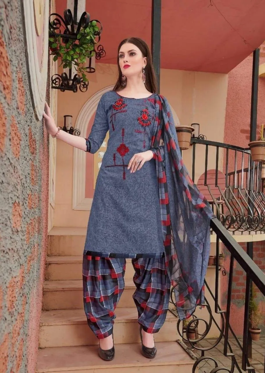 Kay Vee Suits Patiyala Junction Cotton Stylish Punjabi Suit Collection