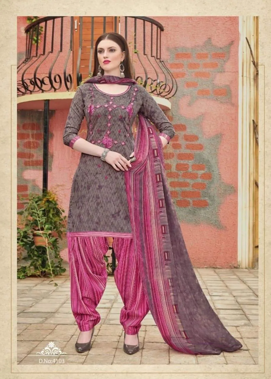 Kay Vee Suits Patiyala Junction Cotton Stylish Punjabi Suit Collection