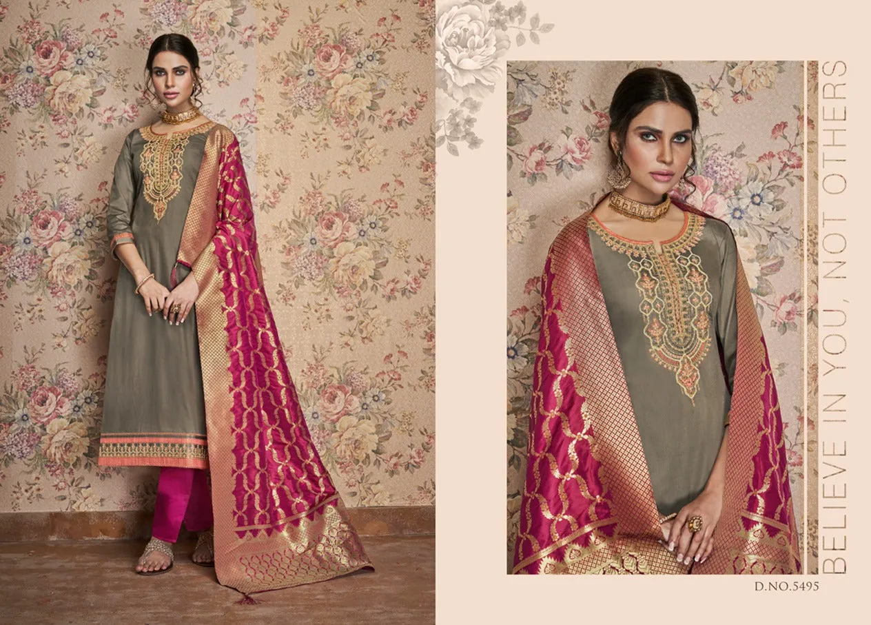 Kessi Fabrics Virasat Vol 6 Jam Silk Khatli Work Georgeous Stylish Salwar Suits