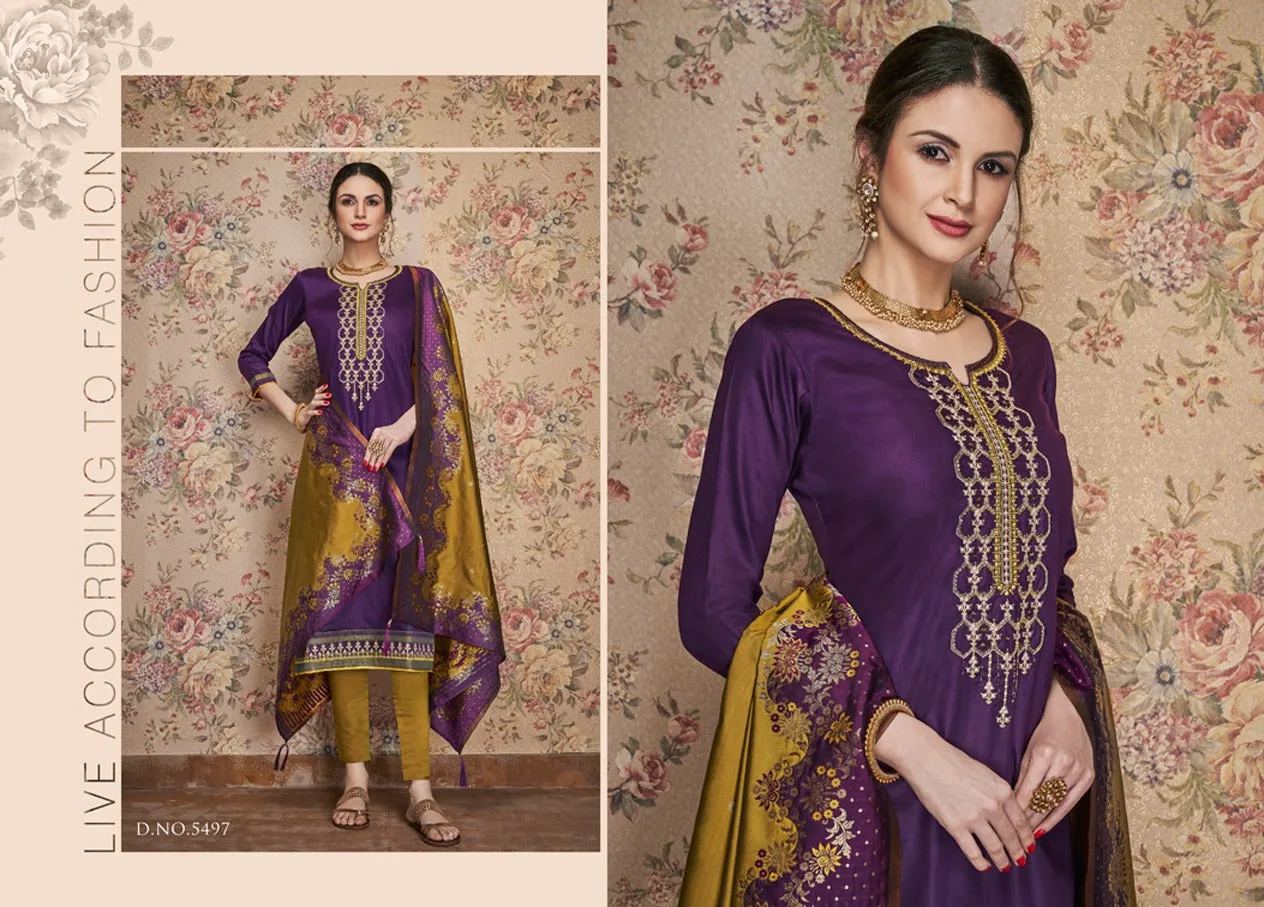 Kessi Fabrics Virasat Vol 6 Jam Silk Khatli Work Georgeous Stylish Salwar Suits