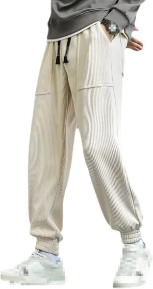 keusyoi Autumn Winter Corduroy Sweatpants Men Baggy Joggers Fashion Streetwear Loose Casual Harem Pants Plus Size