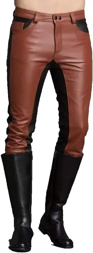 Leather Pants for Men Cowboy Western Traditional Native Casual Fashion Gay Pant