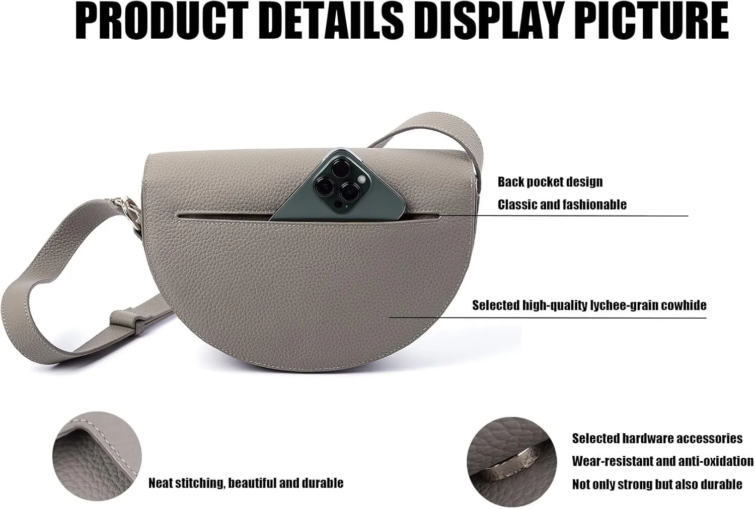 Leather Shoulder Bags, lightweight Saddle Bag Purses