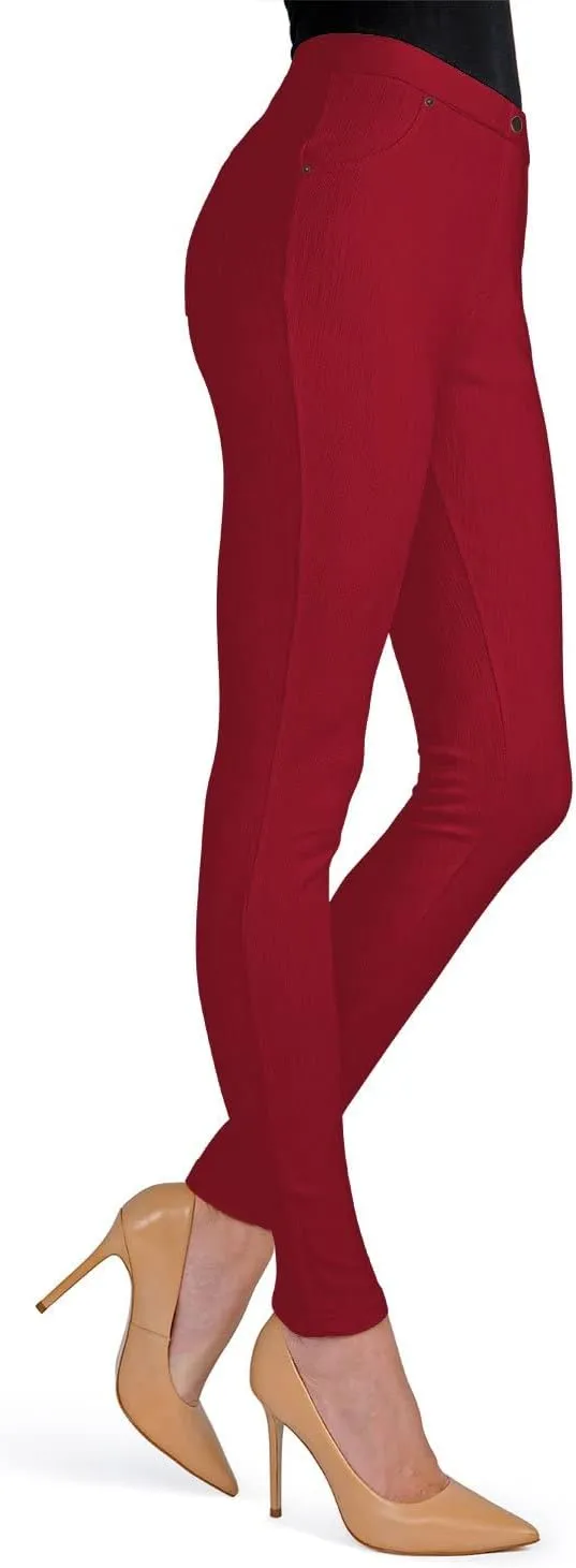 MeMoi Lisse Chino Cotton Blend Leggings
