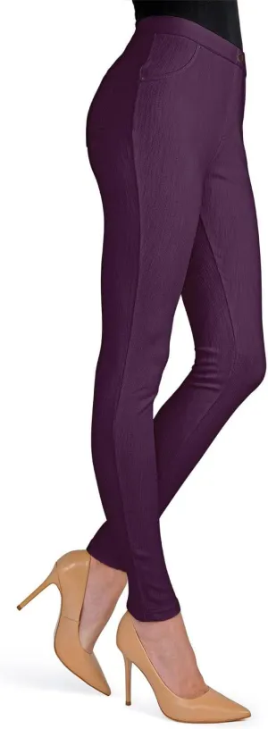 MeMoi Lisse Chino Cotton Blend Leggings
