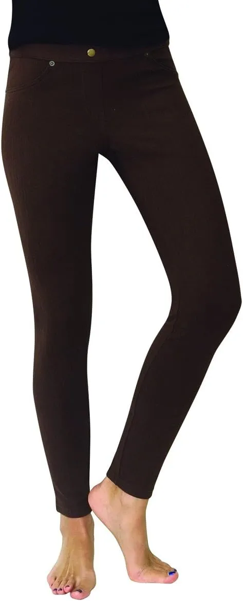 MeMoi Lisse Chino Cotton Blend Leggings