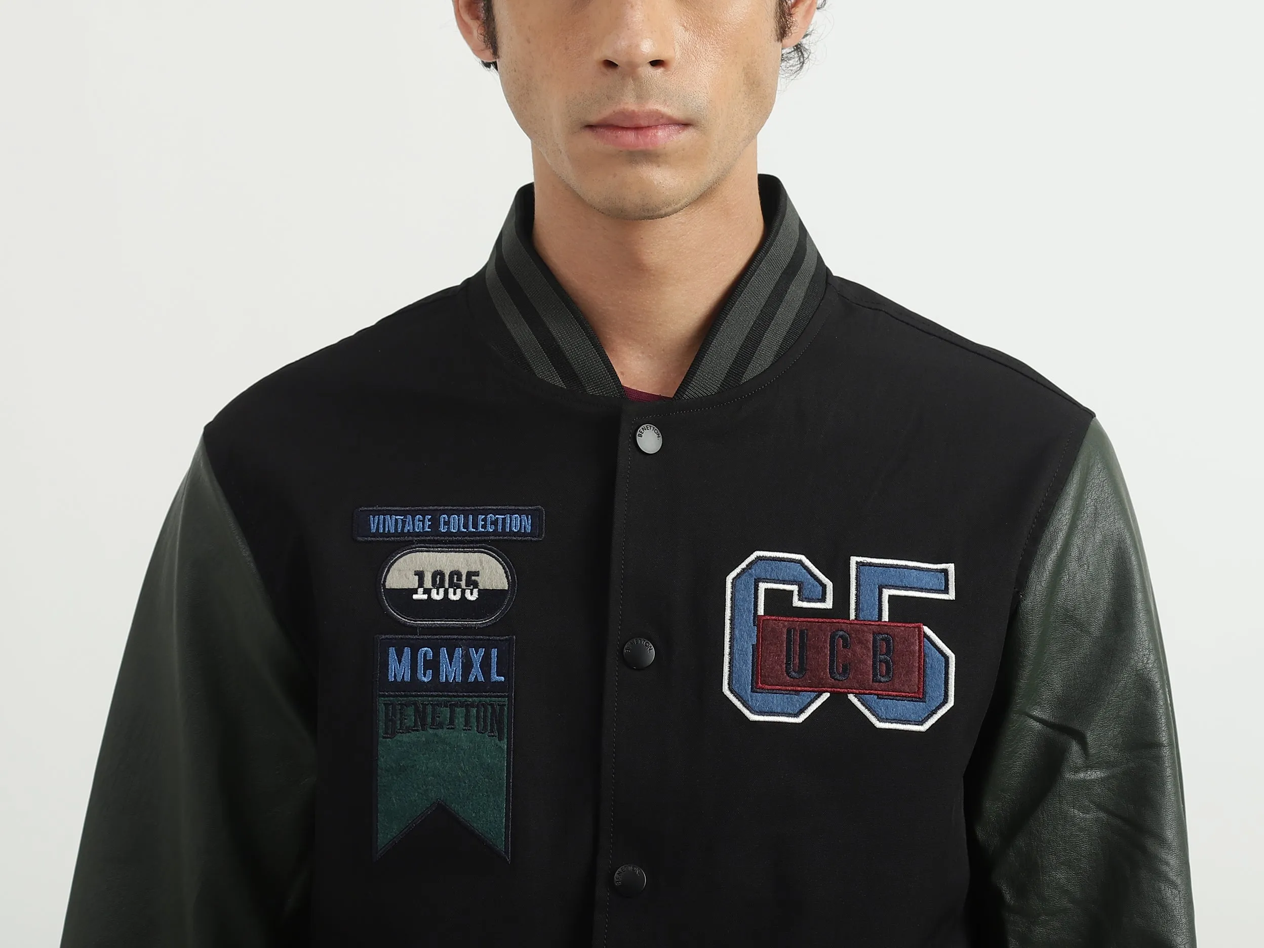 Men Embroidery Stand-up Collar Jacket