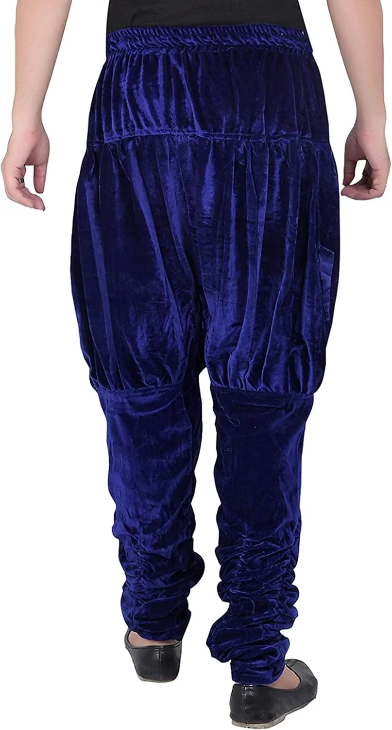 Men Harem Pants Velvet Elastic Waistband Handmade Wedding Festive Party Wear
