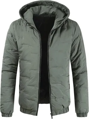Mens Autumn And Winter Fashion Casual Solid Color Padded Warm Cotton Coat Cotton Padded Long Winter for Men