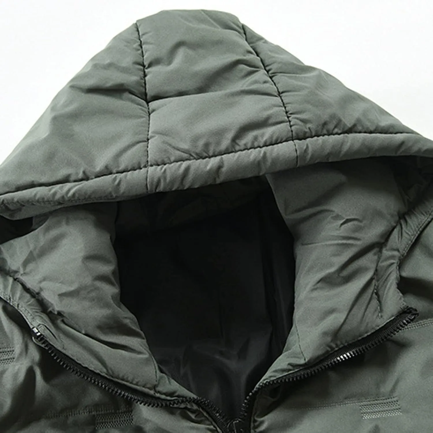 Mens Autumn And Winter Fashion Casual Solid Color Padded Warm Cotton Coat Cotton Padded Long Winter for Men
