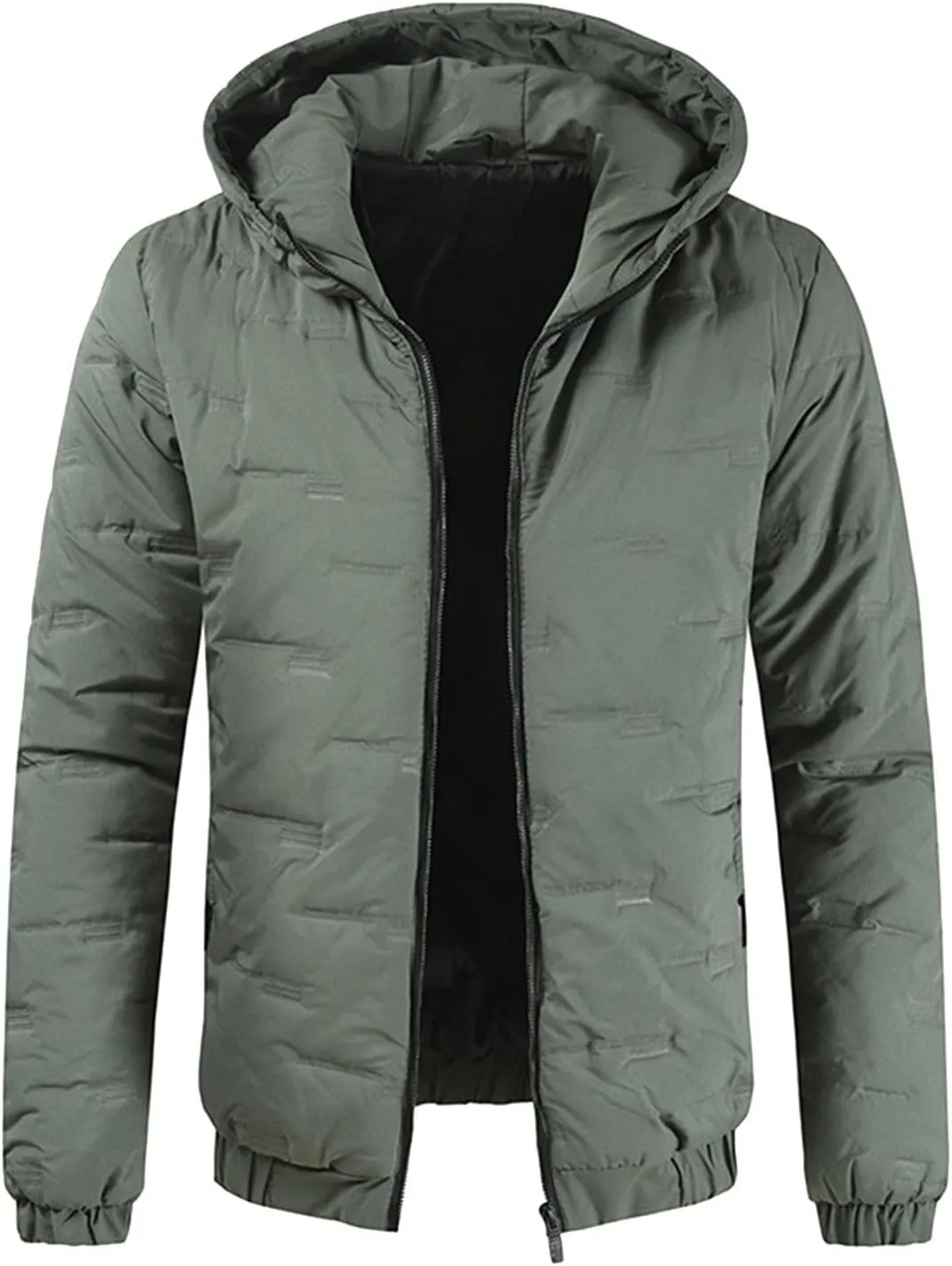 Mens Autumn And Winter Fashion Casual Solid Color Padded Warm Cotton Coat Cotton Padded Long Winter for Men