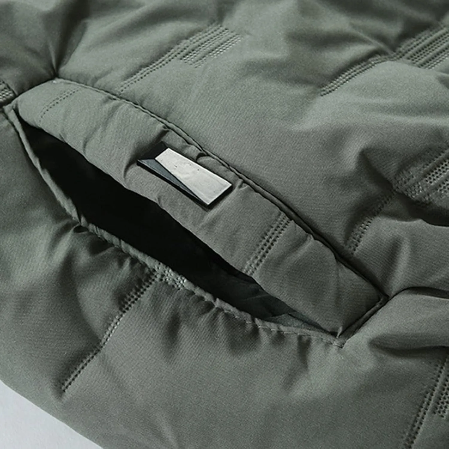 Mens Autumn And Winter Fashion Casual Solid Color Padded Warm Cotton Coat Cotton Padded Long Winter for Men