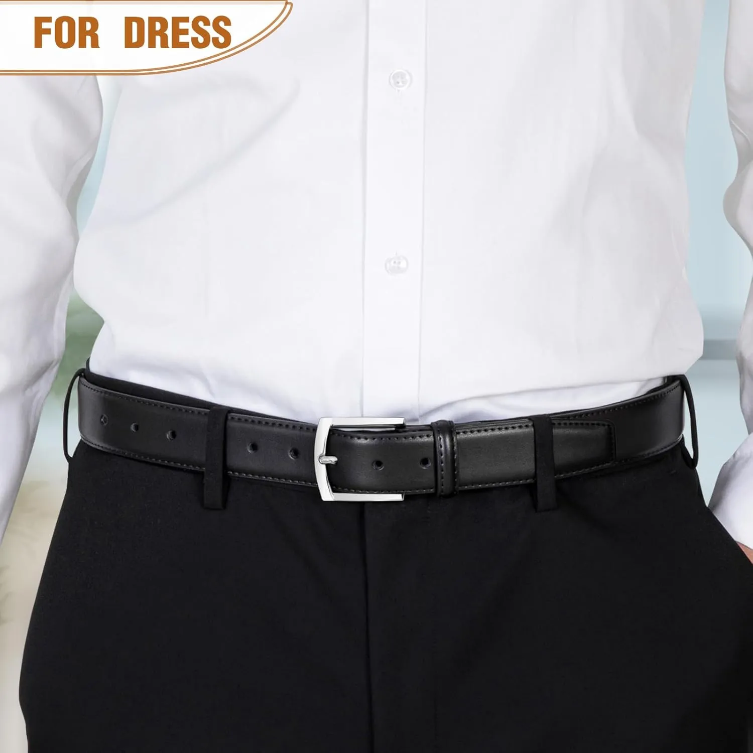 Men's Belt Genuine Leather Belt for Men Dress Casual Golf Jeans Pants 1 3/8"