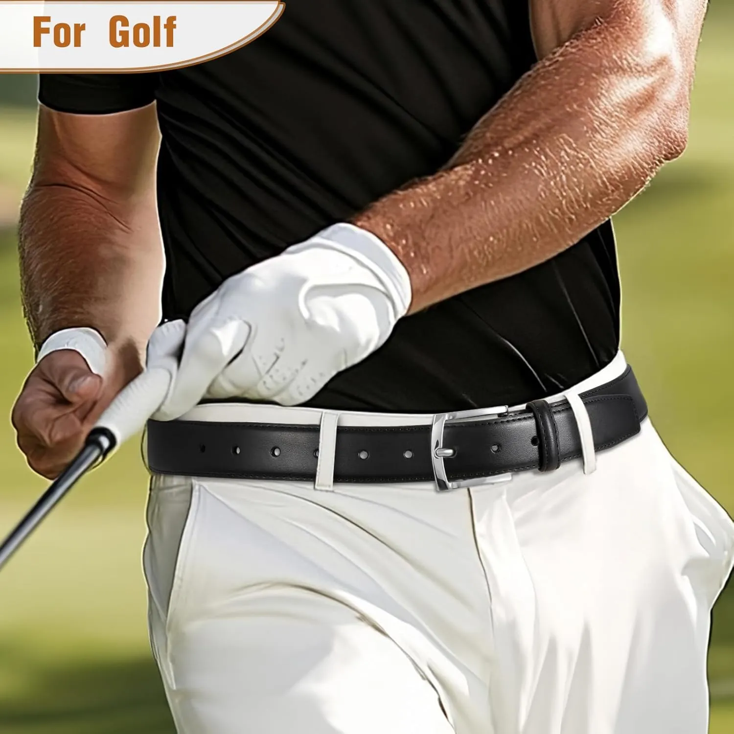 Men's Belt Genuine Leather Belt for Men Dress Casual Golf Jeans Pants 1 3/8"