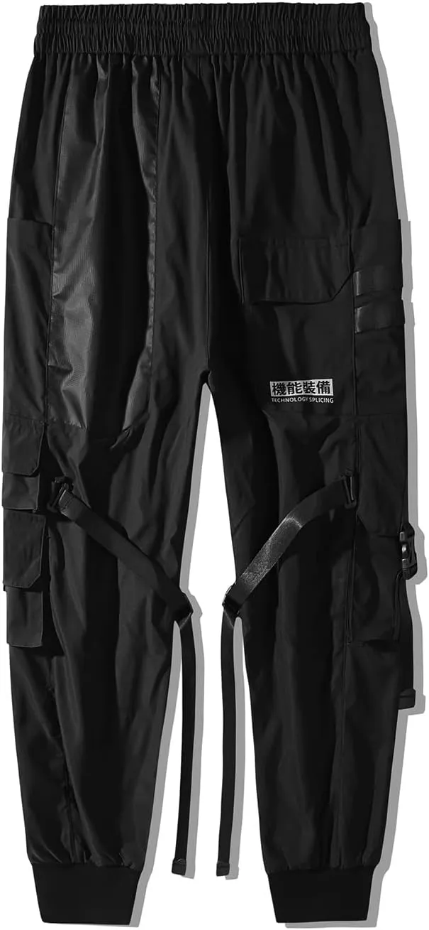 Men's Cyberpunk Buckle Straps Harem Pants with Pockets