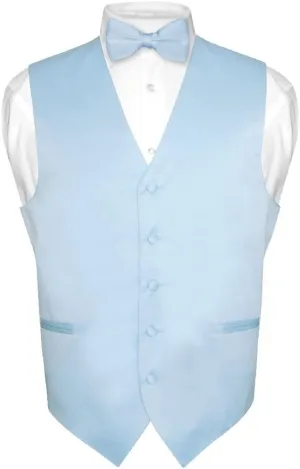 Men's Dress Vest & BowTie Solid PINK Color Bow Tie Set for Suit or Tuxedo