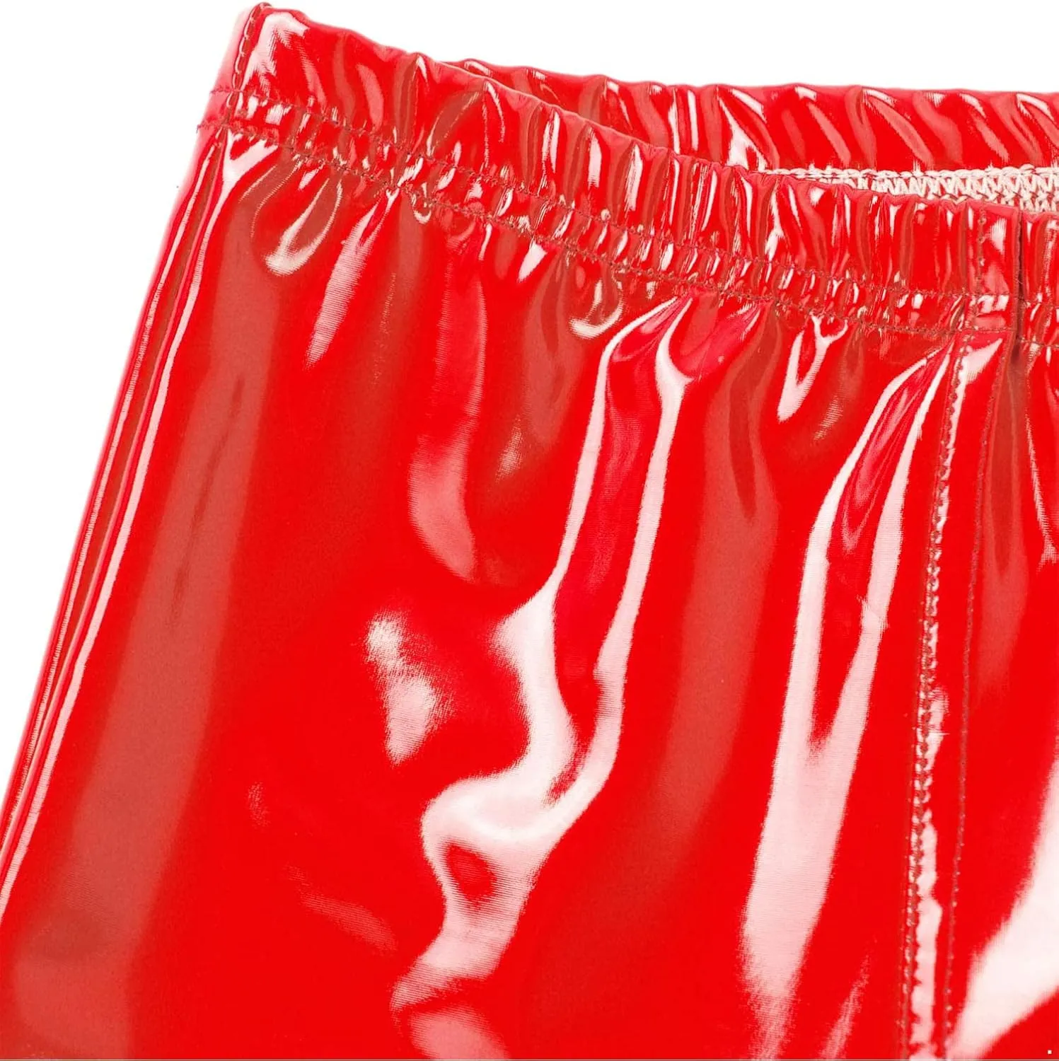 Mens Latex Faux Leather Boxer Shorts Shiny Metallic Briefs Bulge Pouch Hot Pants Swim Trunks