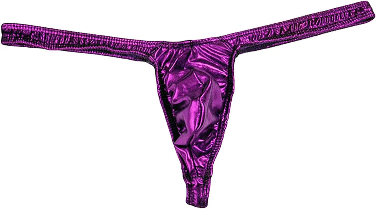 Men's Low Rise G-String Thongs Fashionable Panties Imitation Leather T-shaped Solid Sexy Underwear Briefs