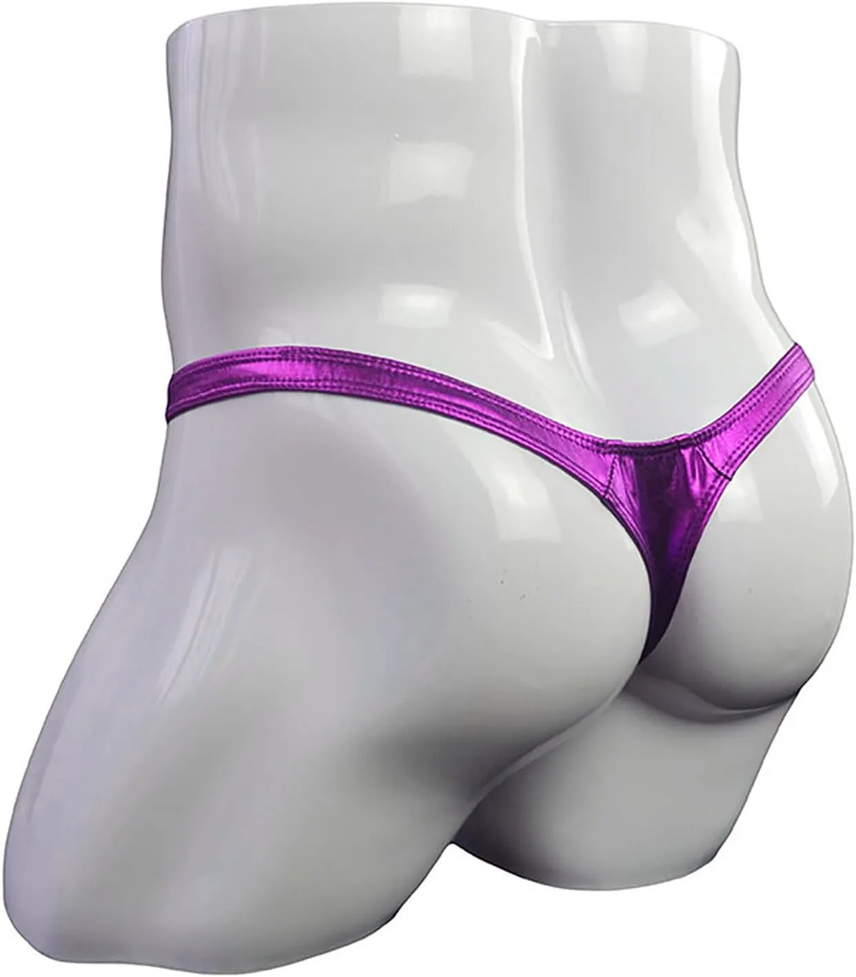 Men's Low Rise G-String Thongs Fashionable Panties Imitation Leather T-shaped Solid Sexy Underwear Briefs