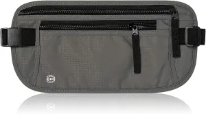 Men's Slim Fanny Pack Belt Bag | RFID Blocking Money Belt | Travel Waist Pouch for Security & Hidden Storage (Dark Grey)