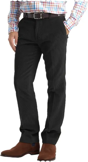 Men's Slim Fit Flat Front Corduroy Dress Pants for Work to Weekend