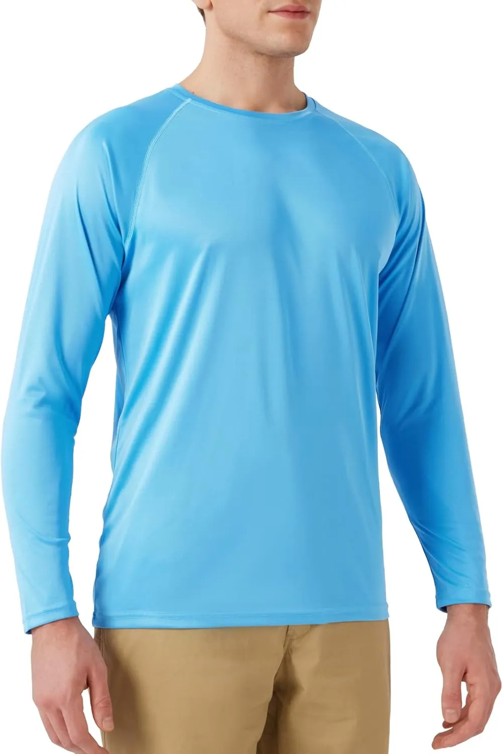 Mens UPF 50  Rash Guard Swim Shirt Long Sleeve Moisture Wicking Quick Dry Lightweight Wrinkle-Resistant