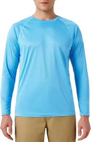 Mens UPF 50  Rash Guard Swim Shirt Long Sleeve Moisture Wicking Quick Dry Lightweight Wrinkle-Resistant