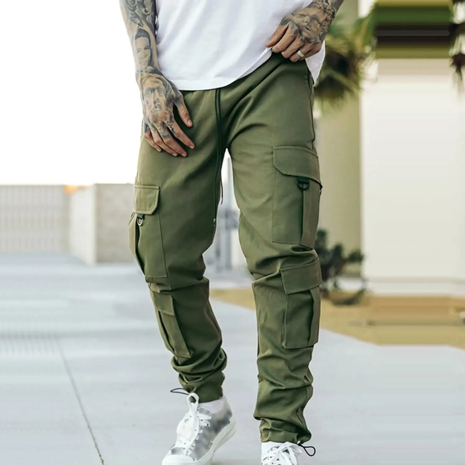 Mens Workout Cargo Sweatpants Pants Thermal Hiking Pants Men's Cargo Pants Lightweight Mens Work Pants Hiking Ripstop