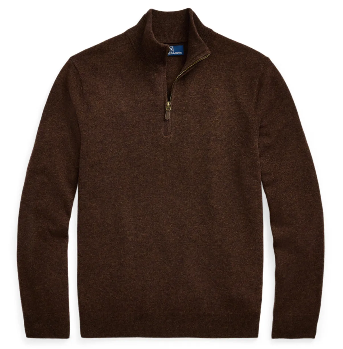 Merino Wool Quarter Zip - DARK CHESNUT