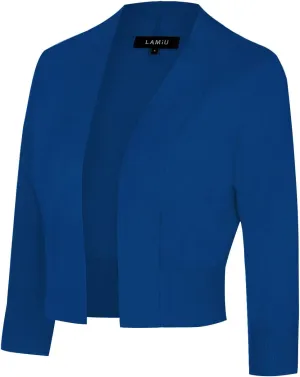MINTLIMIT Women's Shrug Bolero Open Front 3/4 Sleeve Cropped Cardigan Sweater