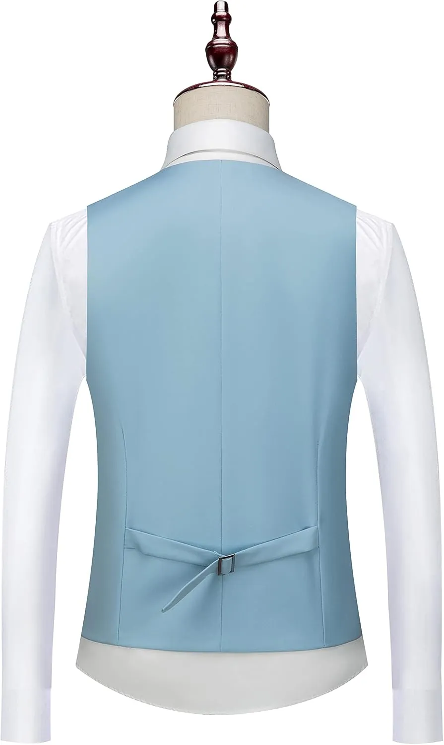 MOGU Mens 3 Piece Suit Slim Fit Pure Color Tuxedos for Wedding Prom