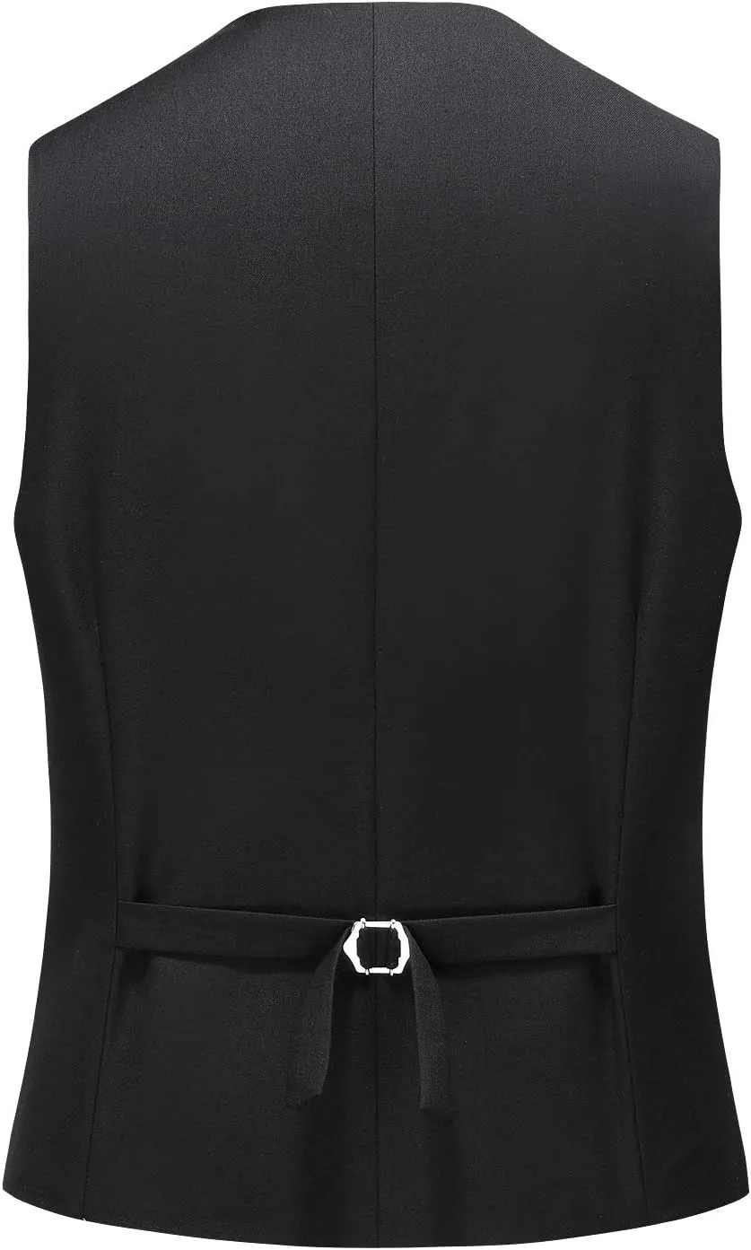 MOGU Mens 3 Piece Suit Slim Fit Pure Color Tuxedos for Wedding Prom