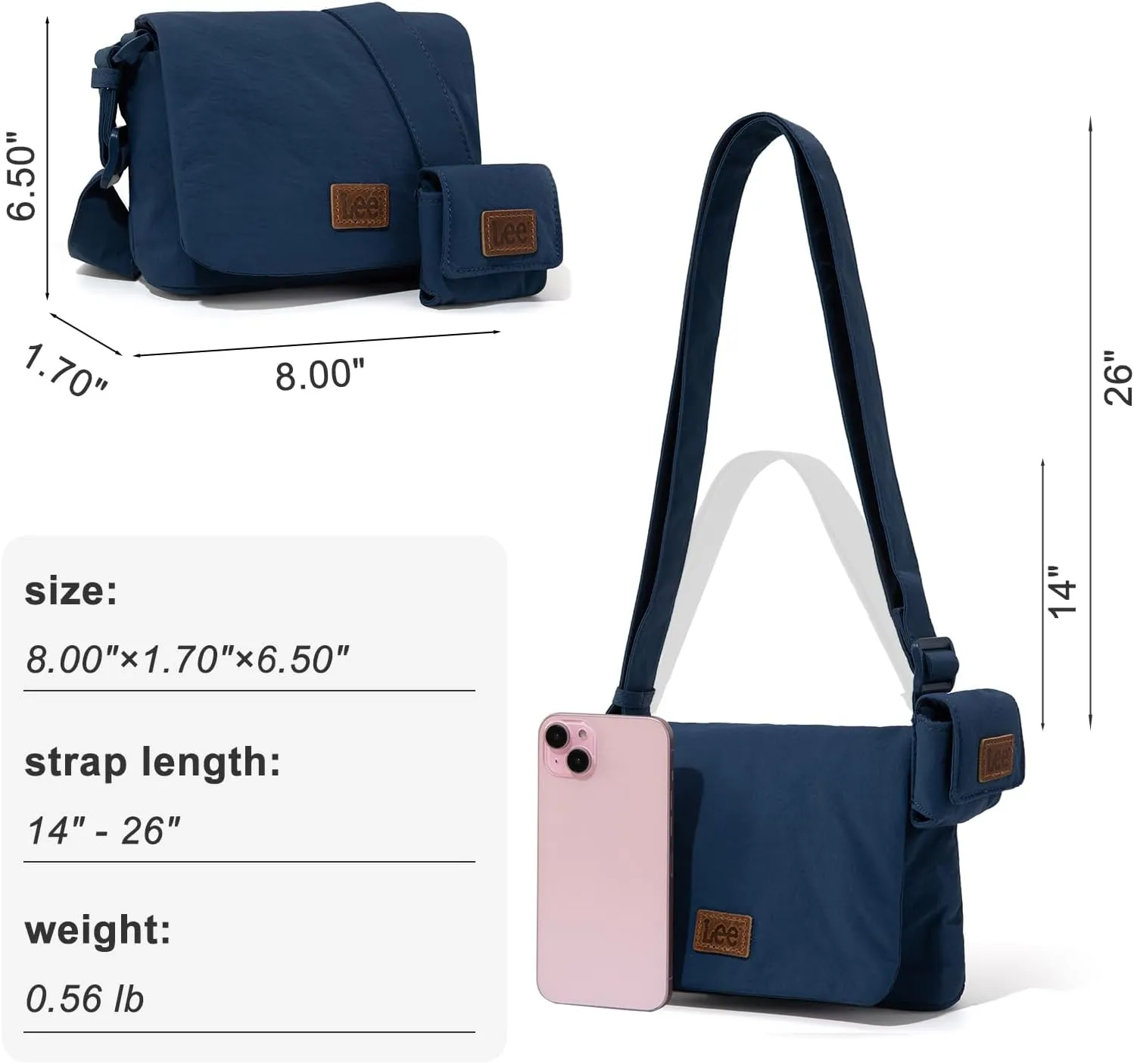 Montana West x Lee Small Crossbody Bags for Women Lightweight Mini Shoulder Bag with Earphone Pouch