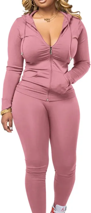 Mrskoala Two Piece Outfits for Women Jogger Sets Workout Sweat Suits Tracksuit Pants Set