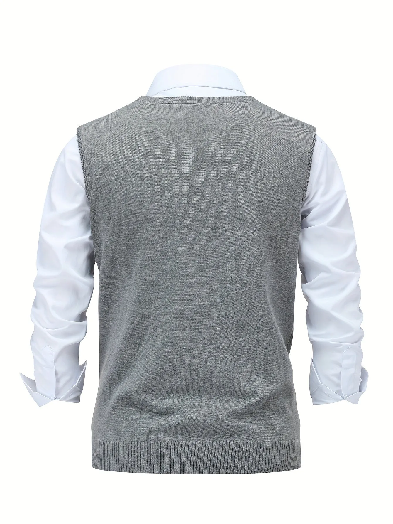 Nukty Men's Argyle Graphic Print Knitted Sleeveless Sweater, Casual V Neck Vest For Outdoor Activities